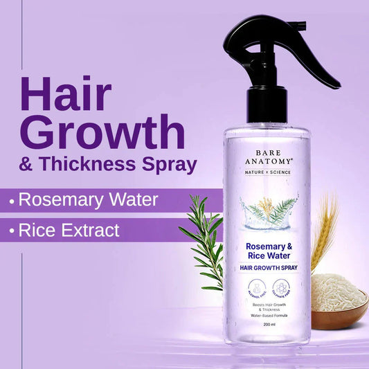 Rosemary & Rice Water Spray For Natural Hair Growth & Hair Thickness
